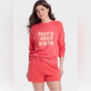French Terry Coral Graphic Sweatshirt
